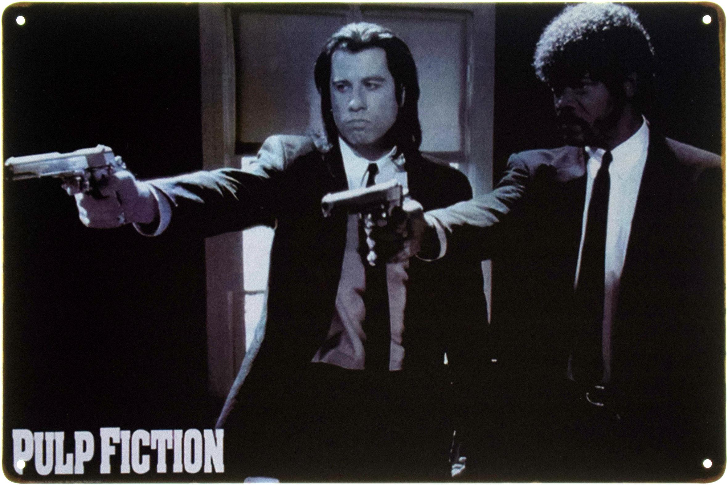 Табличка металлическая Криминальное Чтиво/Pulp Fiction Black 20x30 см