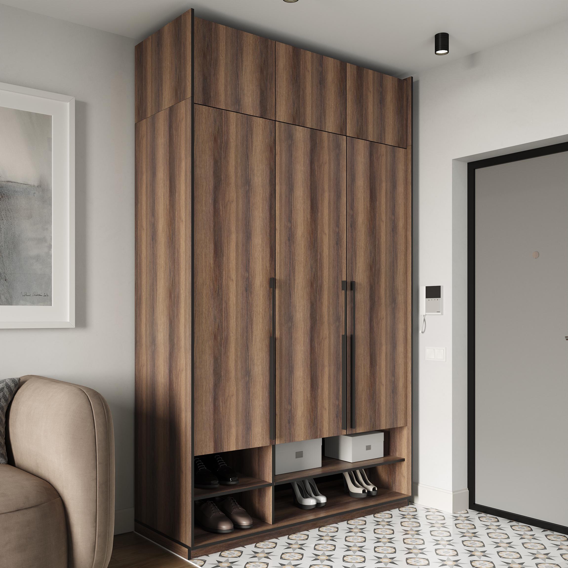 Шафа в передпокій розпашна тридверна зі штангою для одягу та антресолью 1485х2500х570 мм Дуб кверкус (mr-6a-kv) - фото 1 Шафа в передпокій розпашна тридверна зі штангою для одягу та антресолью 1485х2500х570 мм Дуб кверкус (mr-6a-kv) - фото 1