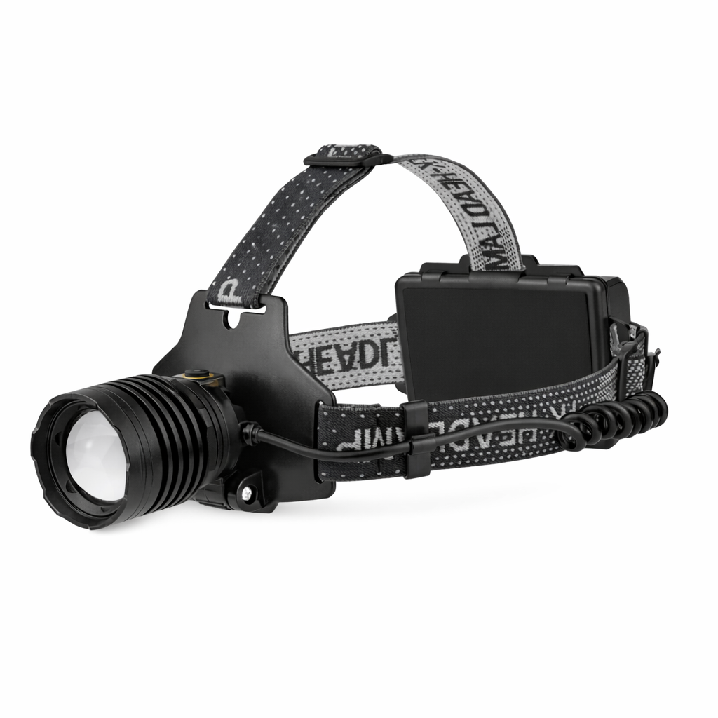 Фонарь налобный BL-TD-T28-TG-30W с функцией Power Bank и зумом Черный (31330550)