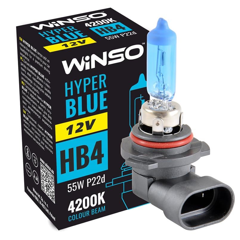 Галогенная лампа Winso Hyper Blue HB4 12 В 55 Вт P22d 4200K (712610)