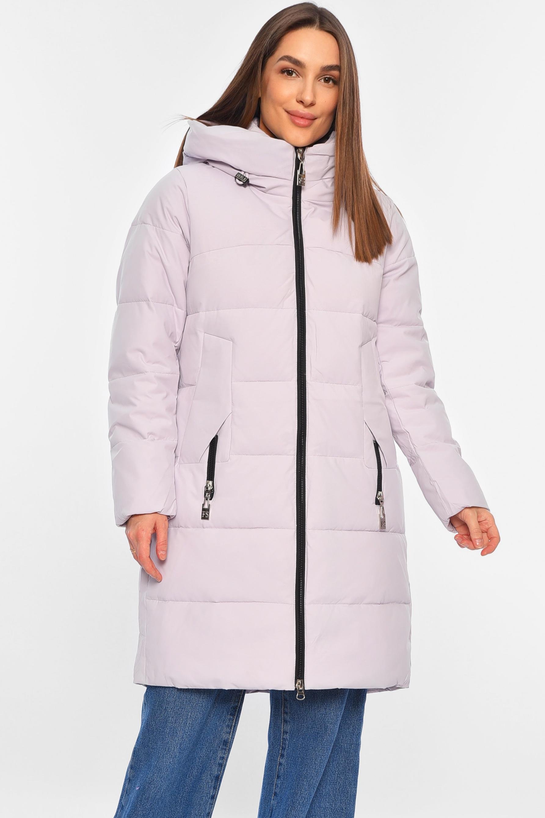 Куртка женская удлиненная еврозима L Сиреневый (195690)