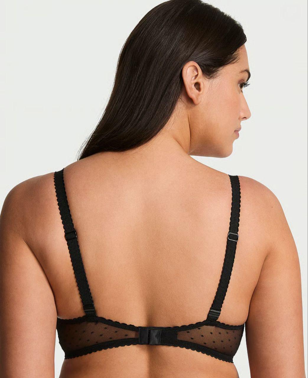 Бюстгальтер из пуш-ап Victoria's Secret Sexy Tee с вышивкой маргариток 75B Черный (27070454) - фото 2