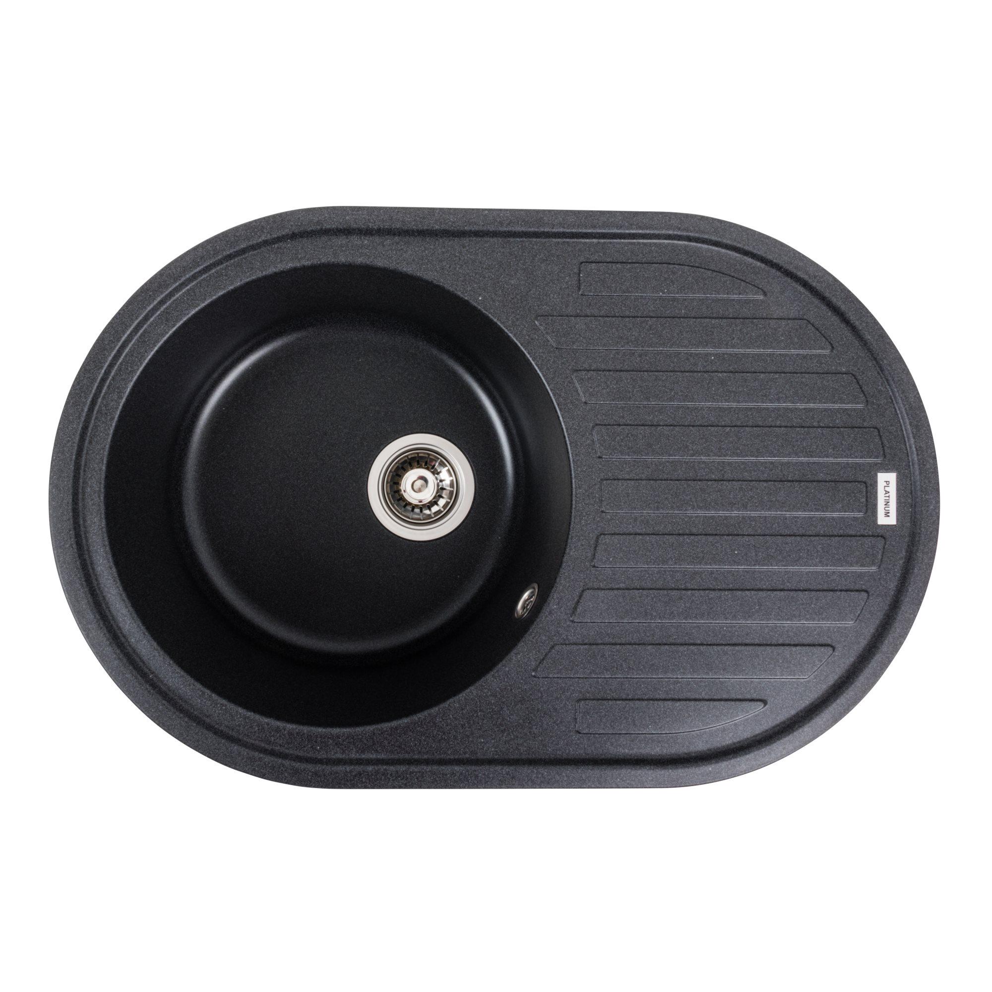 Мийка для кухні гранітна Platinum 7750 LIRA матова Карбон