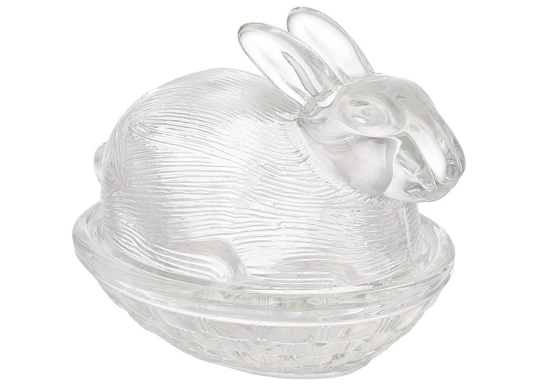Стеклянная емкость для сладостей Кролик 14x10x11 см (133-033)