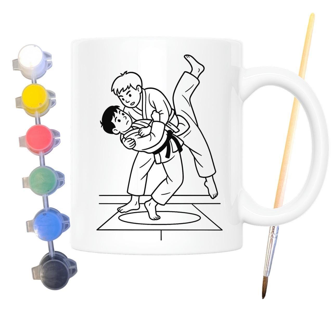 Набор для творчества кружка раскраска Дзюдо 330 мл Белый (КР0124)