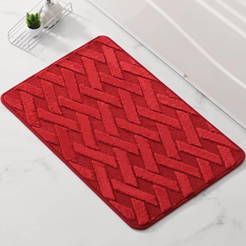 Коврик для ванной комнаты и душа для ног микрофибра антискользящий c узором 40х60 см Красный Коврик для ванной комнаты и душа для ног микрофибра антискользящий c узором 40х60 см Красный