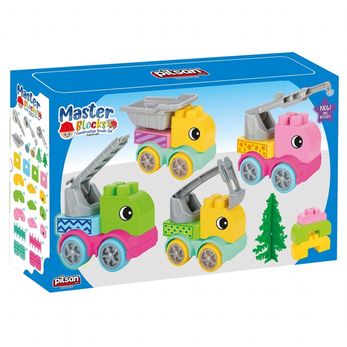 Конструктор Машинки Спецтехніка Pilsan 4 машинки 31 елемент Multicolor (153319)