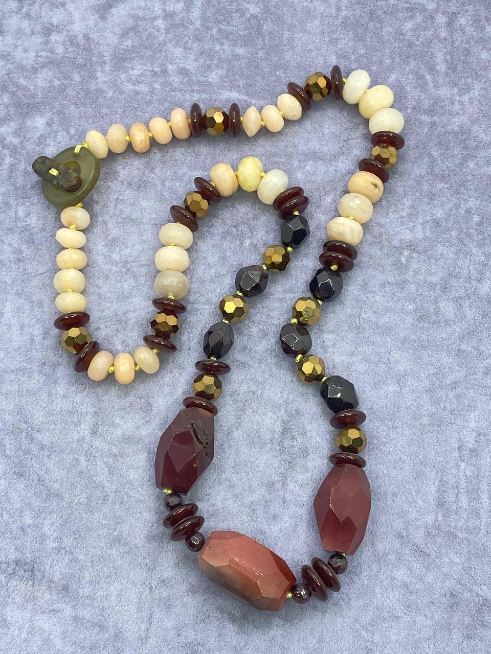 Бусы агат 62 см Разноцветный (1495)