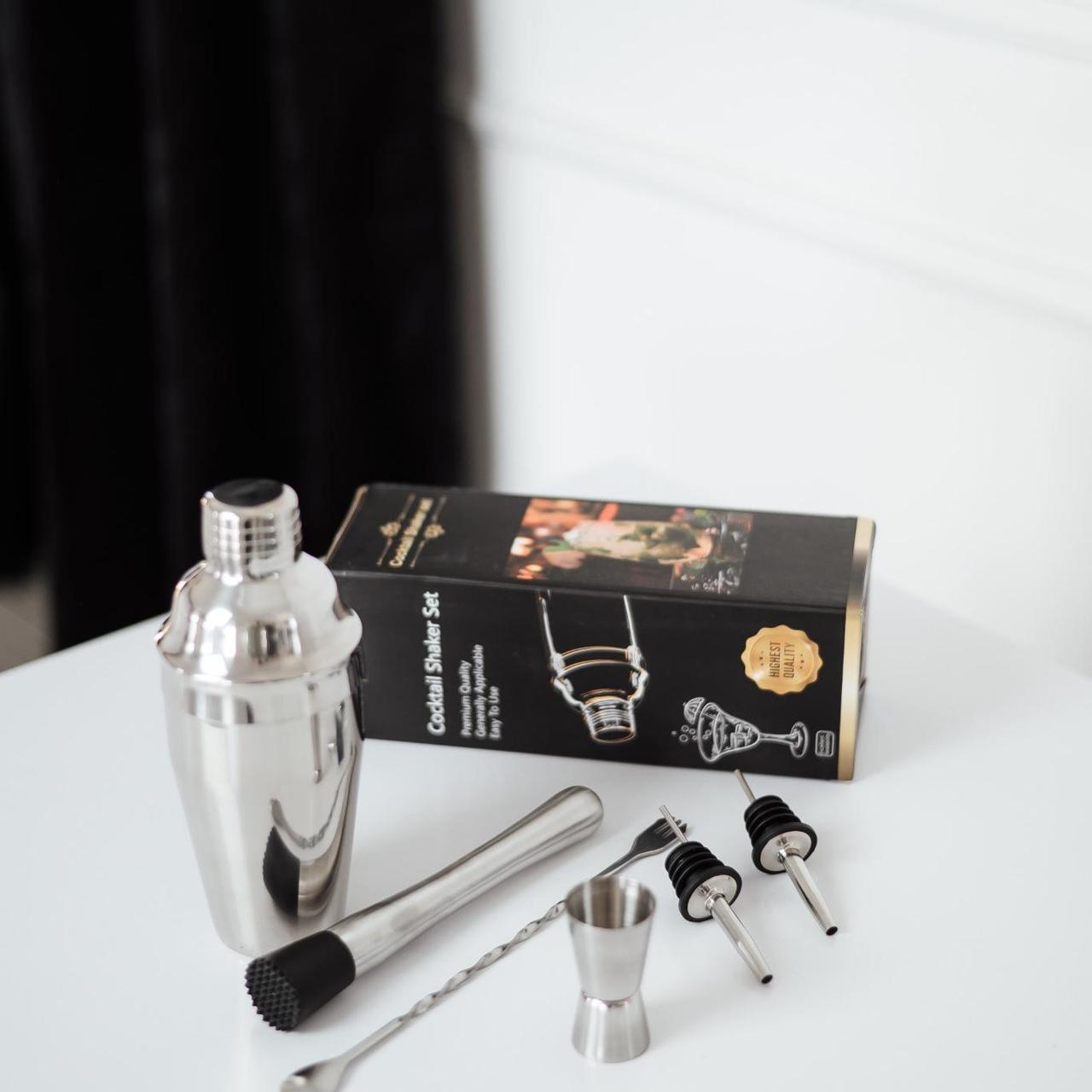 Набор барных аксессуаров 6в1 с шейкером 550 мл (НБ6П+8М+ ФОР6)