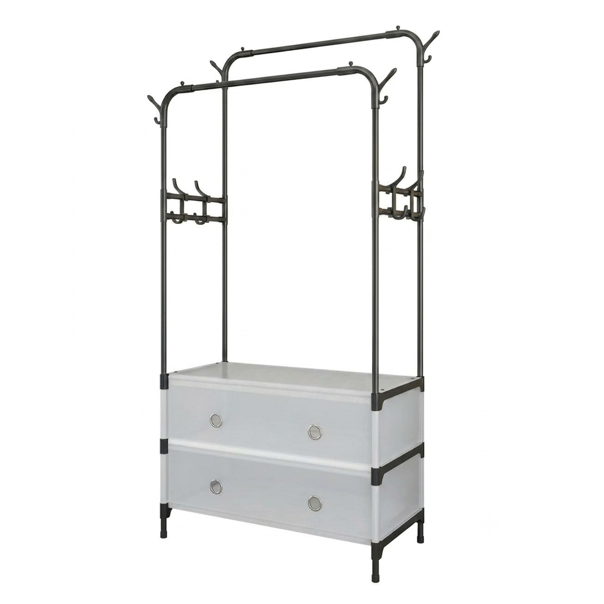 Вешалка-стеллаж для одежды и обуви RIAS Coat Rack MJPP63 63x28x175 см Black/White (3_08461) Вешалка-стеллаж для одежды и обуви RIAS Coat Rack MJPP63 63x28x175 см Black/White (3_08461)