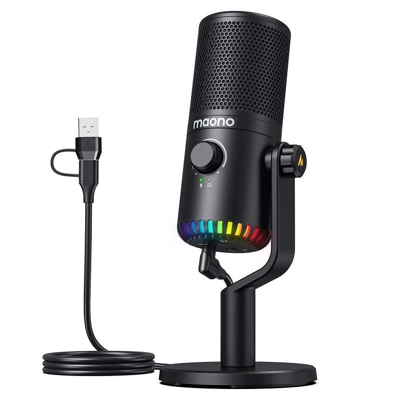 Конденсаторный микрофон Maono DM30 с RGB-подсветкой Черный (1659)