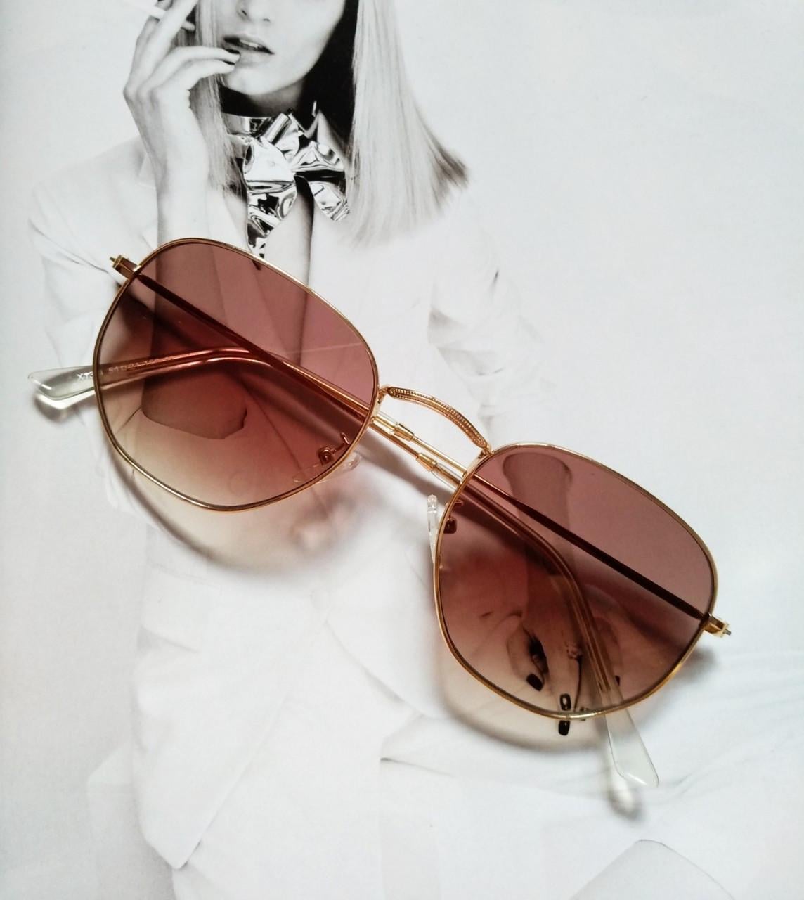 Солнцезащитные ретро очки в стиле Ray Ban с градиентом Коричневый