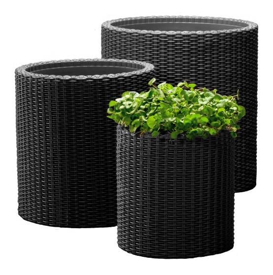 Горшок для цветов Keter Cylinder Planter Small 7 л Серый (7290103668204) - фото 4