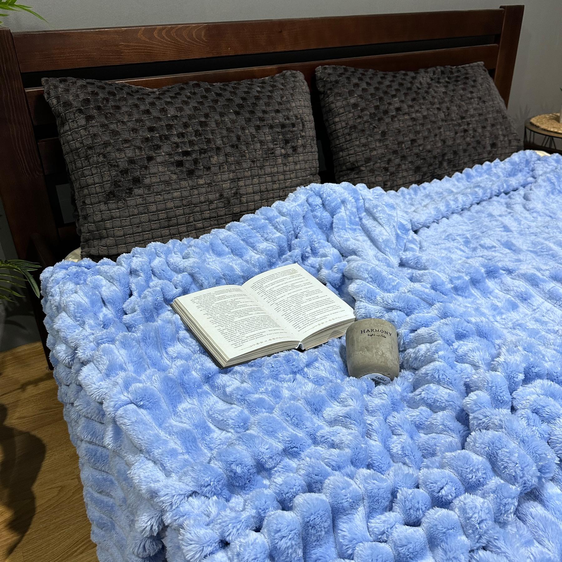 Покривало Королівський шарпей євро 200х220 см Блакитний - фото 4