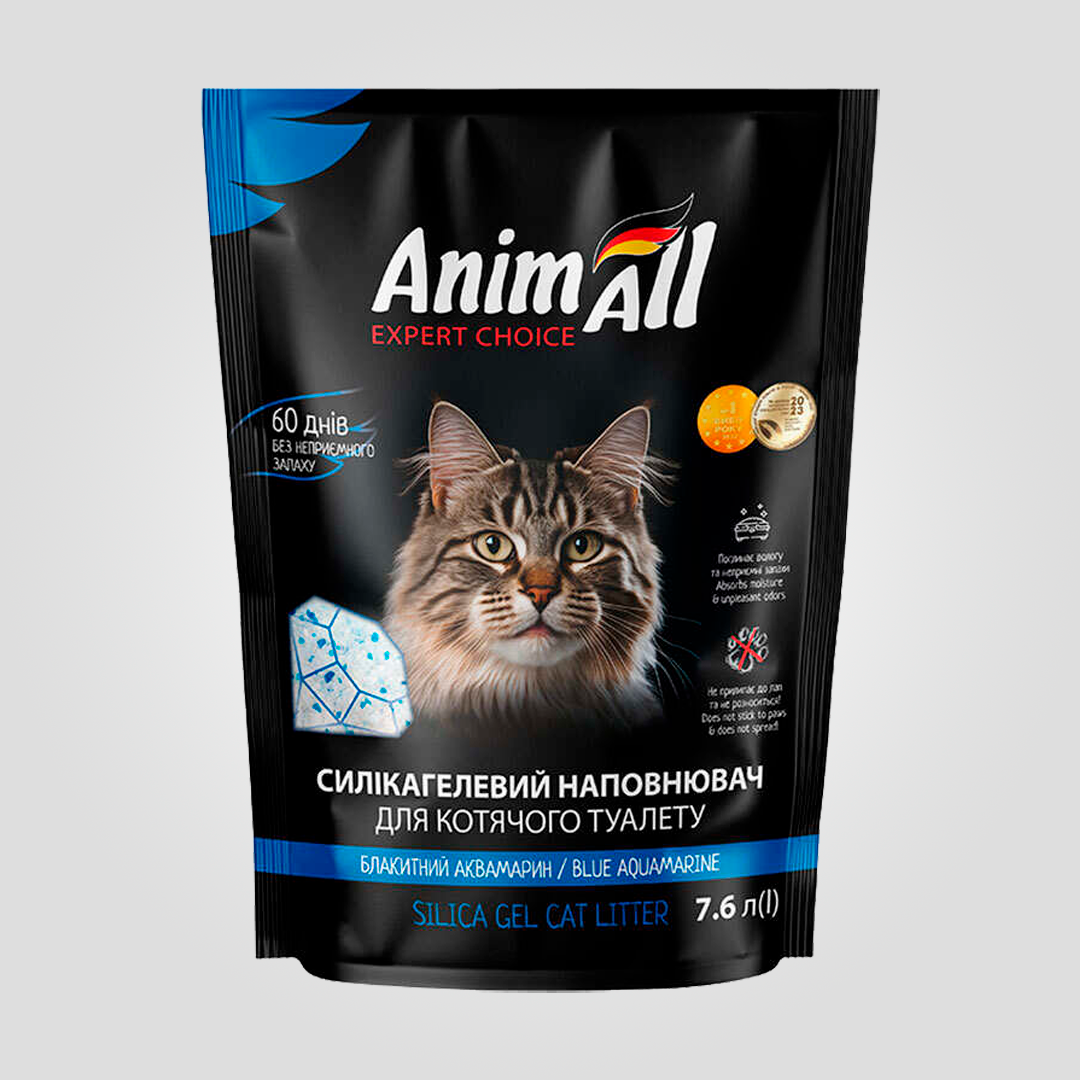 Наповнювач Силікагелевой AnimAll Блакитний аквамарин для котів 3,2 кг (20505229)