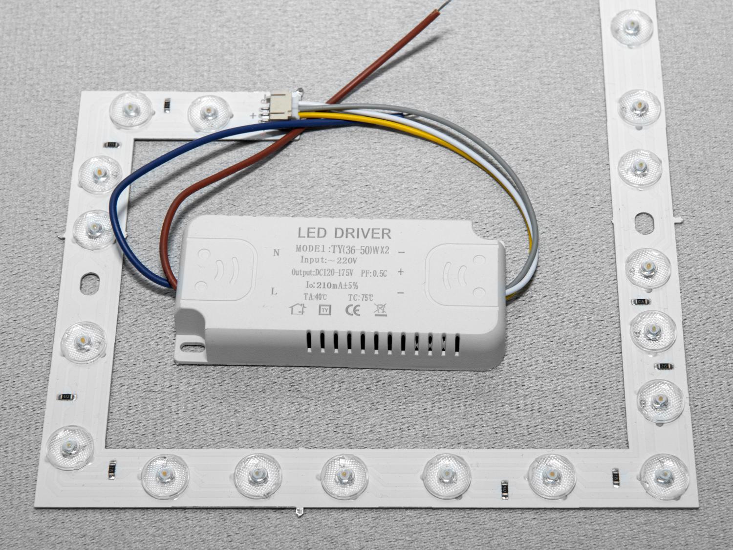 Блок питания и LED модуль для светодиодных люстр 72W (Driver+LED-500)
