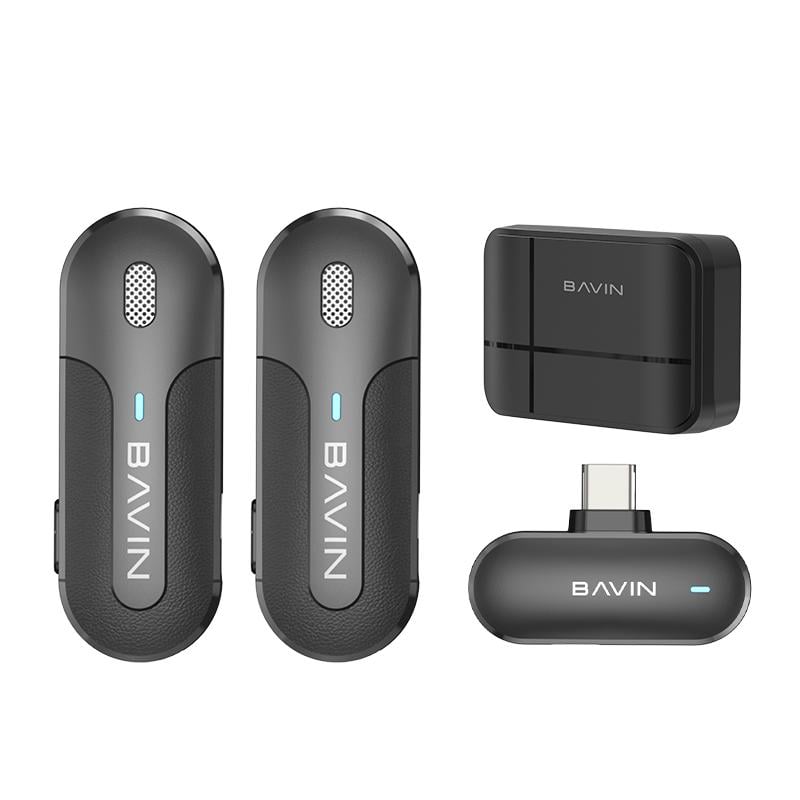 Мікрофон петличний бездротовий BAVIN MP-102 Type-C Black (MP-102 BK) - фото 2 Мікрофон петличний бездротовий BAVIN MP-102 Type-C Black (MP-102 BK) - фото 2