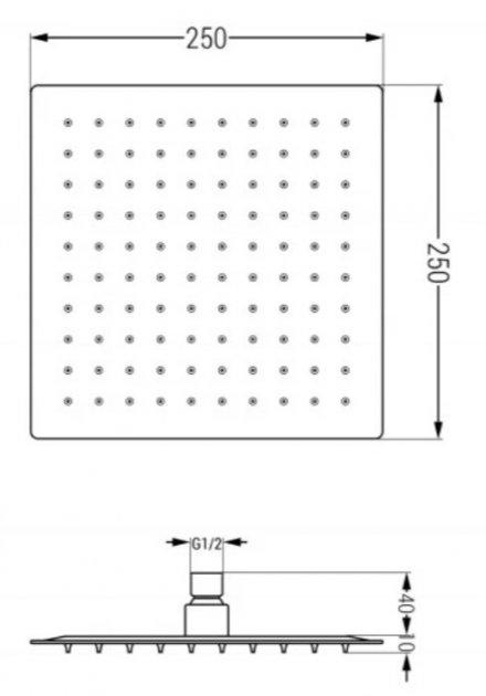 Лейка для верхнего душа Mexen Slim 25х25 см Черный (79125-70) - фото 2