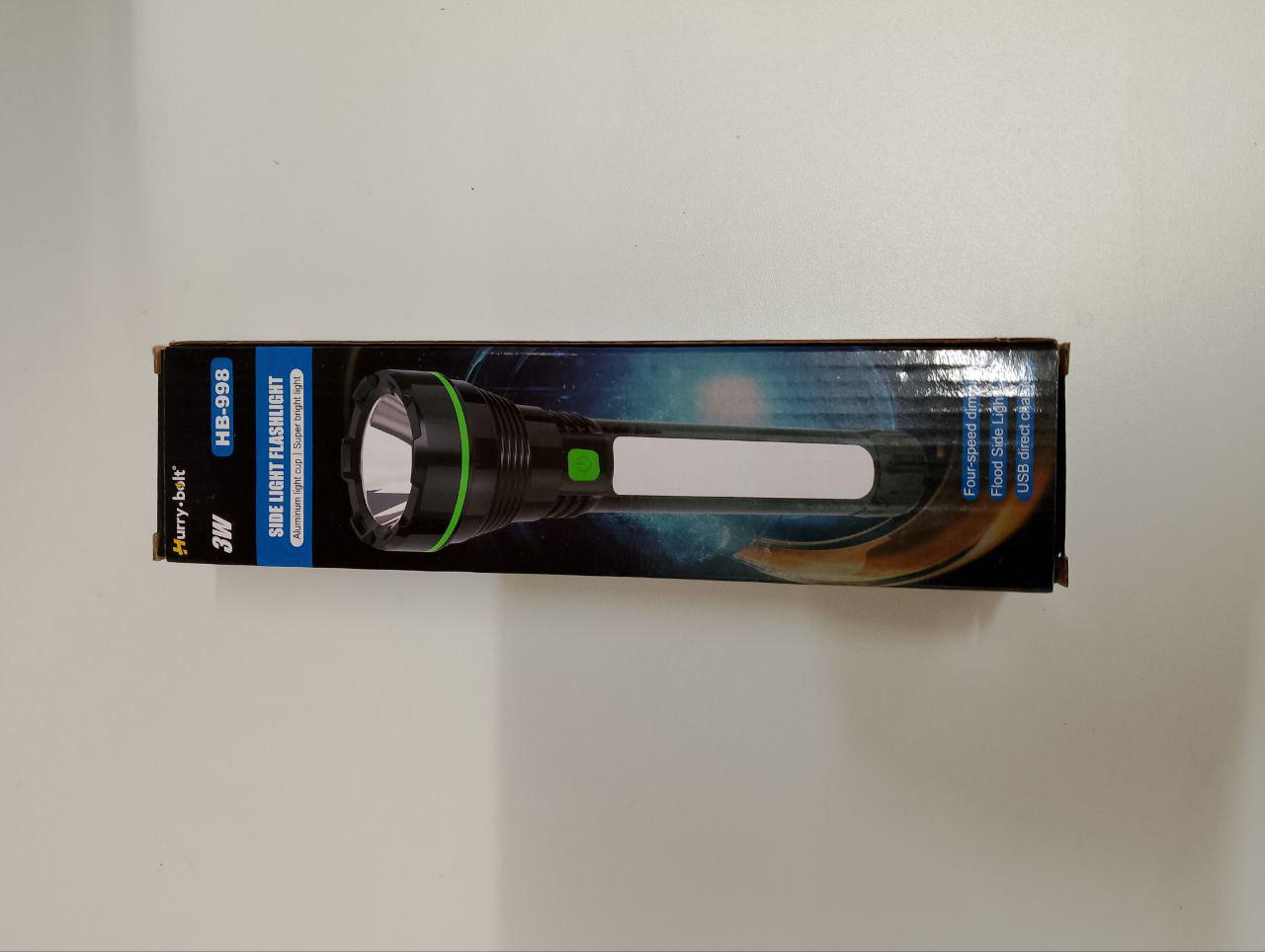 Фонарь ручной аккумуляторный Hurry Bolt HB-998 3 W 300 Lm (28054668) - фото 4