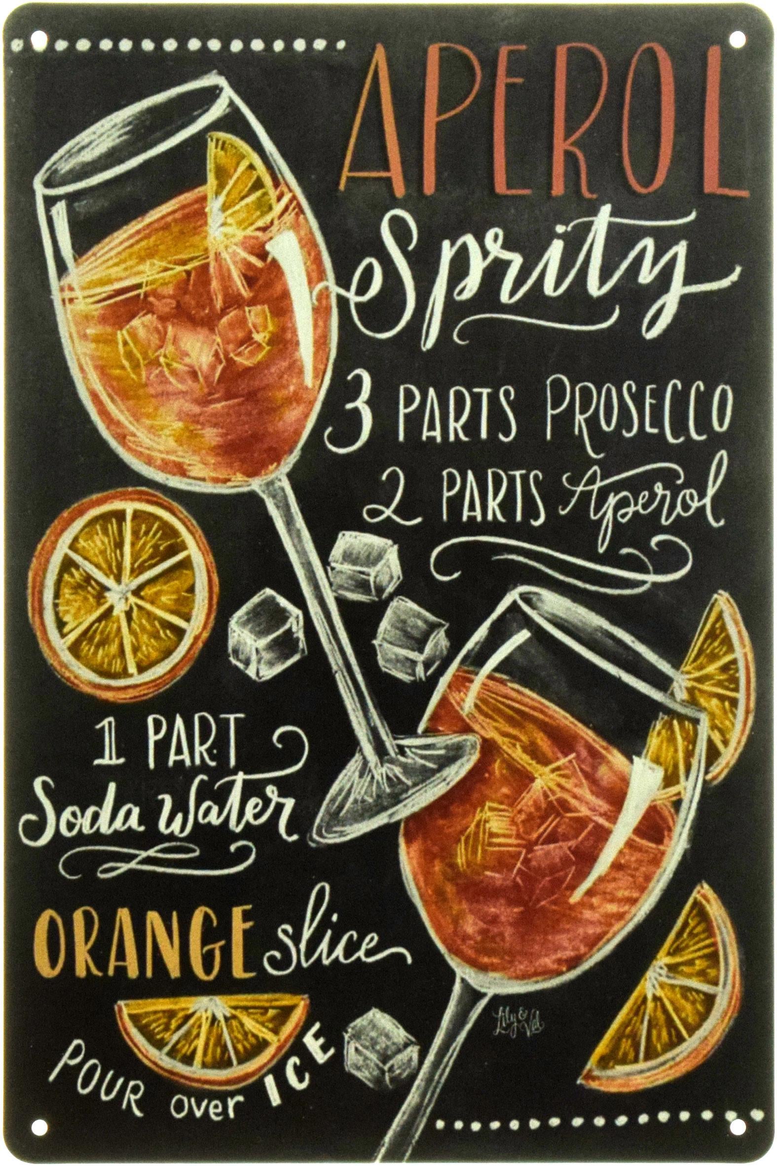 Табличка металлическая "Aperol Spritz" 20x30 см (ms-104542)
