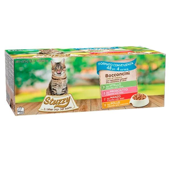 Корм вологий в соусі для котів Stuzzy Cat Multipack телятина шинка яловичина курка 4,08 кг (1043197)