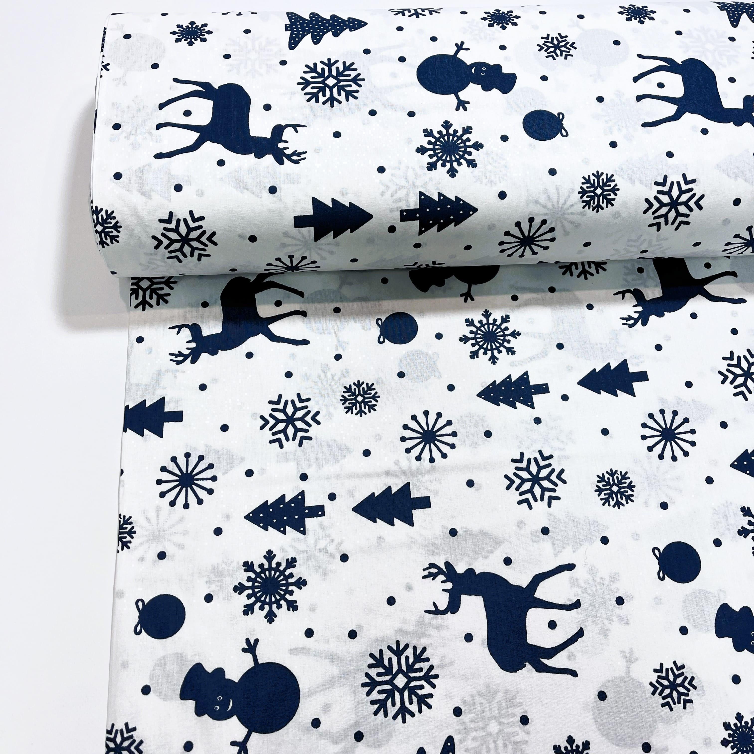 Ткань для постельного белья ранфорс новогодний лес 240 см (G-1604/9)