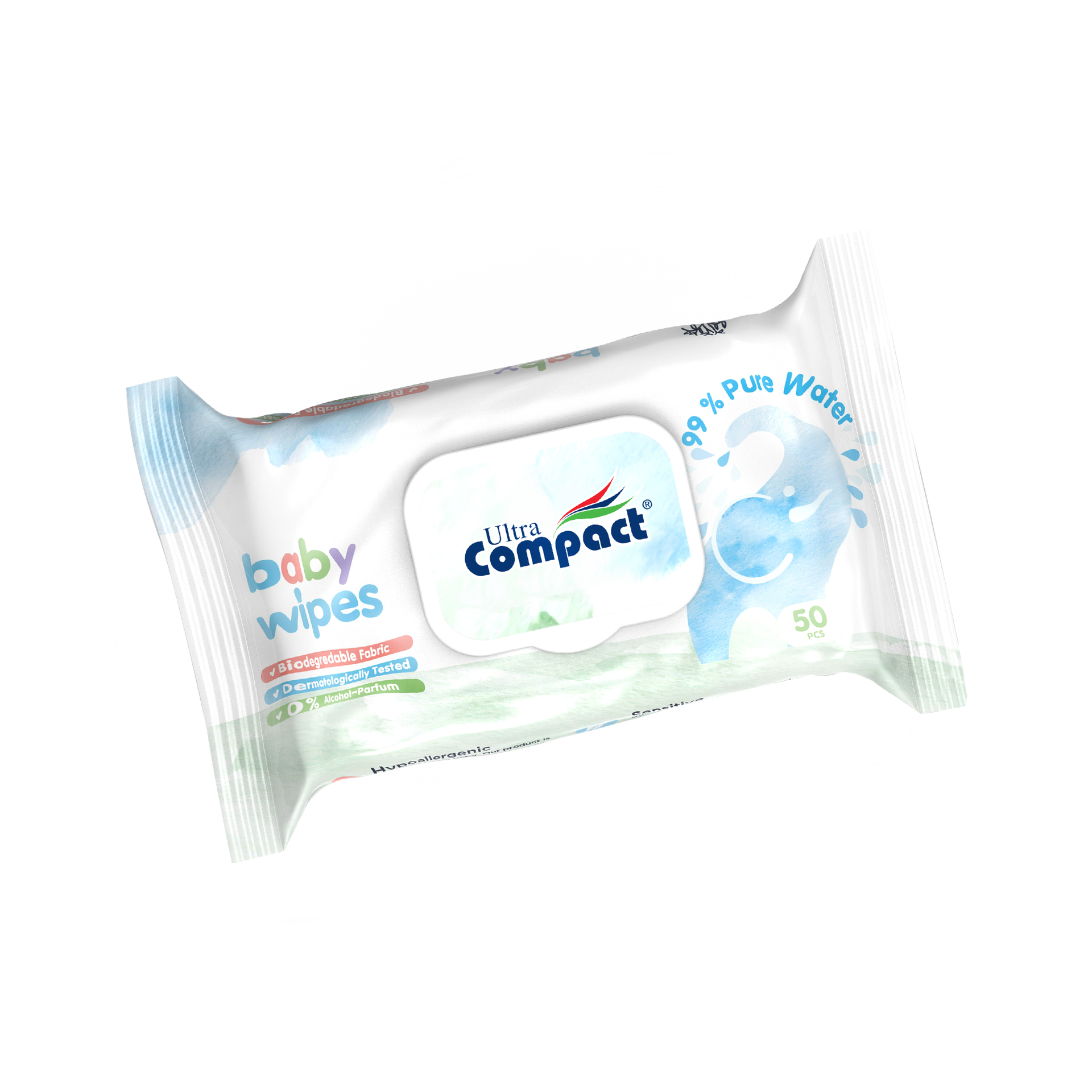 Вологі серветки з клапаном дитячі Ultra Compact 99% Pure Water 50 шт. (306348)