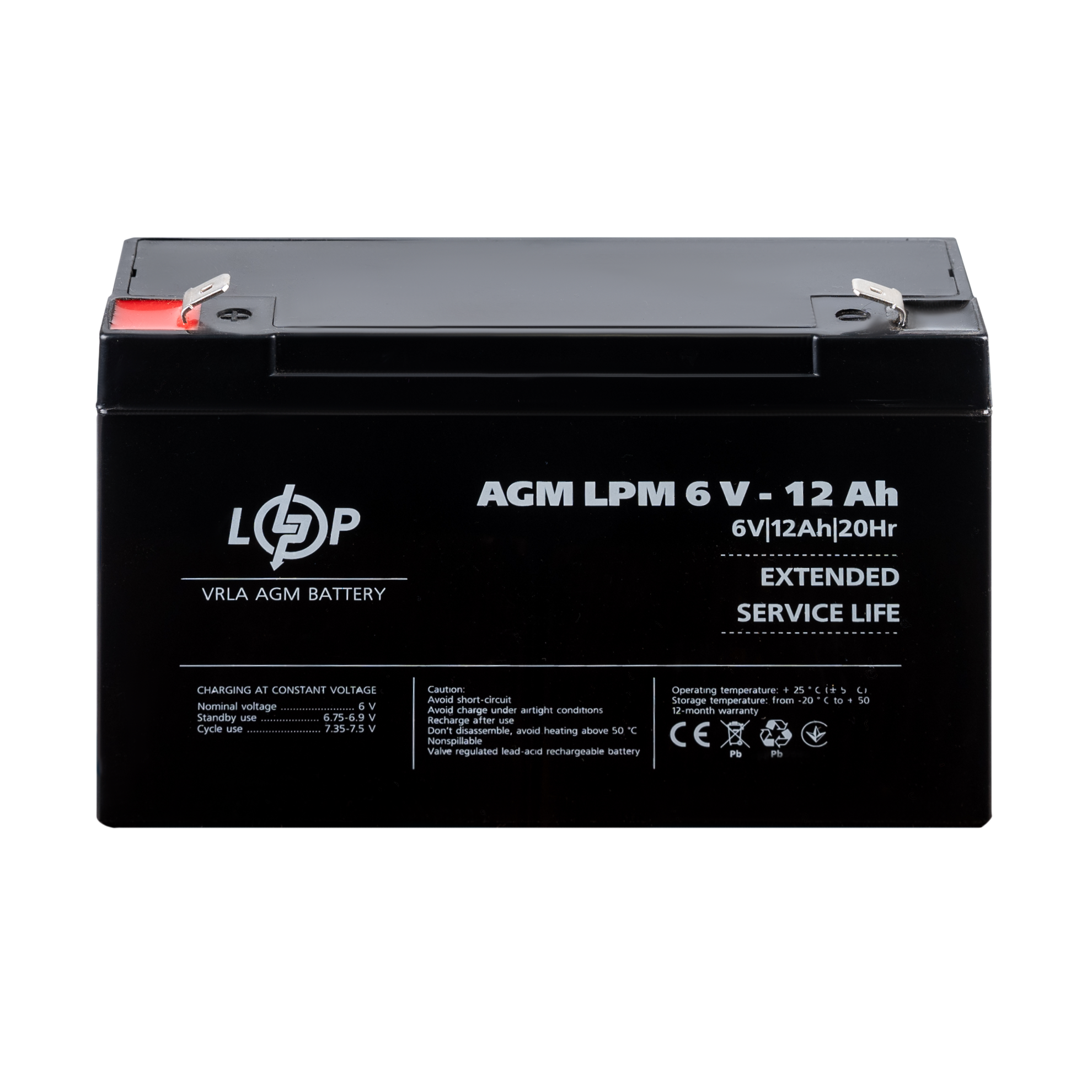 Акумулятор AGM LPM 6V 12 Ah - фото 2