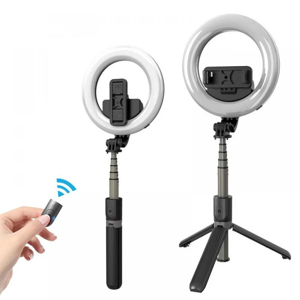 Селфи Led лампа кольцевая Mirror Selfie Stick L07 на треноге 16 см Черный (6251518) - фото 4 Селфи Led лампа кольцевая Mirror Selfie Stick L07 на треноге 16 см Черный (6251518) - фото 4