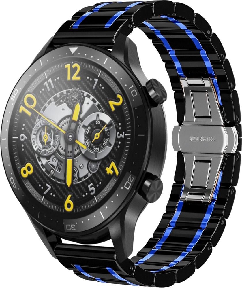 Ремінець керамічний Ceramo для Realme Watch S Pro Black/Blue (28710-43) Ремінець керамічний Ceramo для Realme Watch S Pro Black/Blue (28710-43)