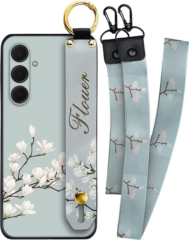 Чехол SHLab Samsung Galaxy M15 5G M156 Flower White + два ремешка с карабином (38058)