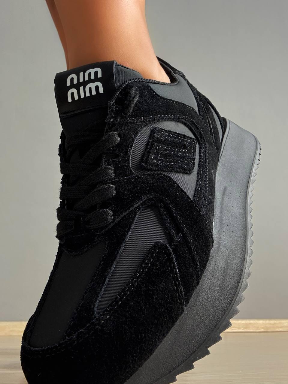 Кроссовки женские Hengji M-1 замшевые комбинированные с текстилем демисезонный р. 37 24 см Черный