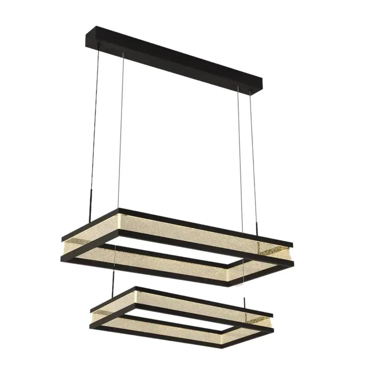 Люстра підвісна світлодіодна Interees V QQD3125 BK 66W з регульованою висотою плафонів 3000-6400К з пультом (00000140953)