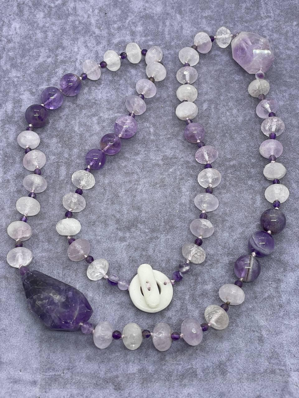 Бусы аметист 80 см Фиолетовый (1130)
