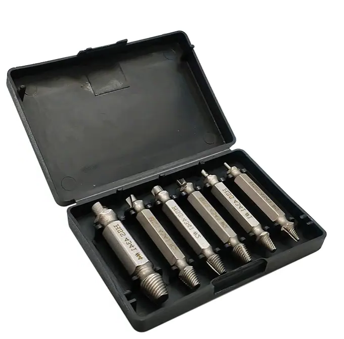 Набор екстракторів для вивертання зламаних саморізів/шурупів/болтів 6 шт. в кейсе (31412398)