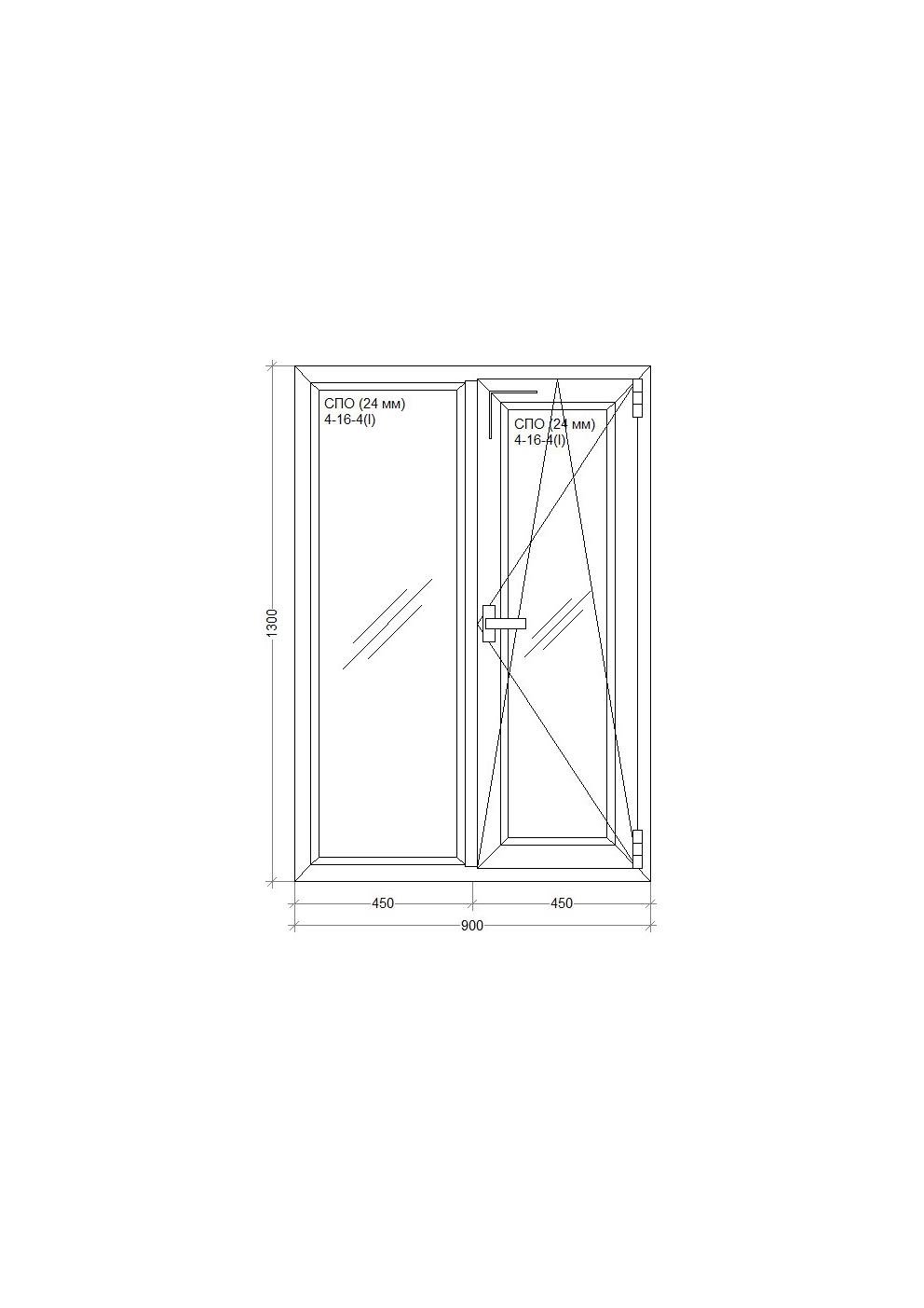 Окно металопластиковое WDS 5S поворотно-откидное 900x1300 мм - фото 2