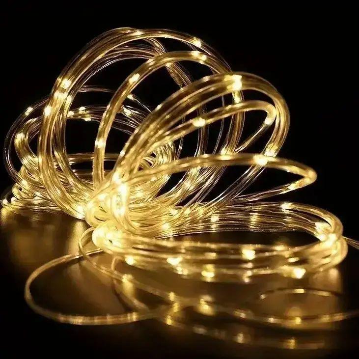 Гірлянда "Трубка" 10 м 100 LED IP65 живлення від сонячної батареї з тепло-білим світінням з ПВХ (opt-105062) - фото 2 Гірлянда "Трубка" 10 м 100 LED IP65 живлення від сонячної батареї з тепло-білим світінням з ПВХ (opt-105062) - фото 2