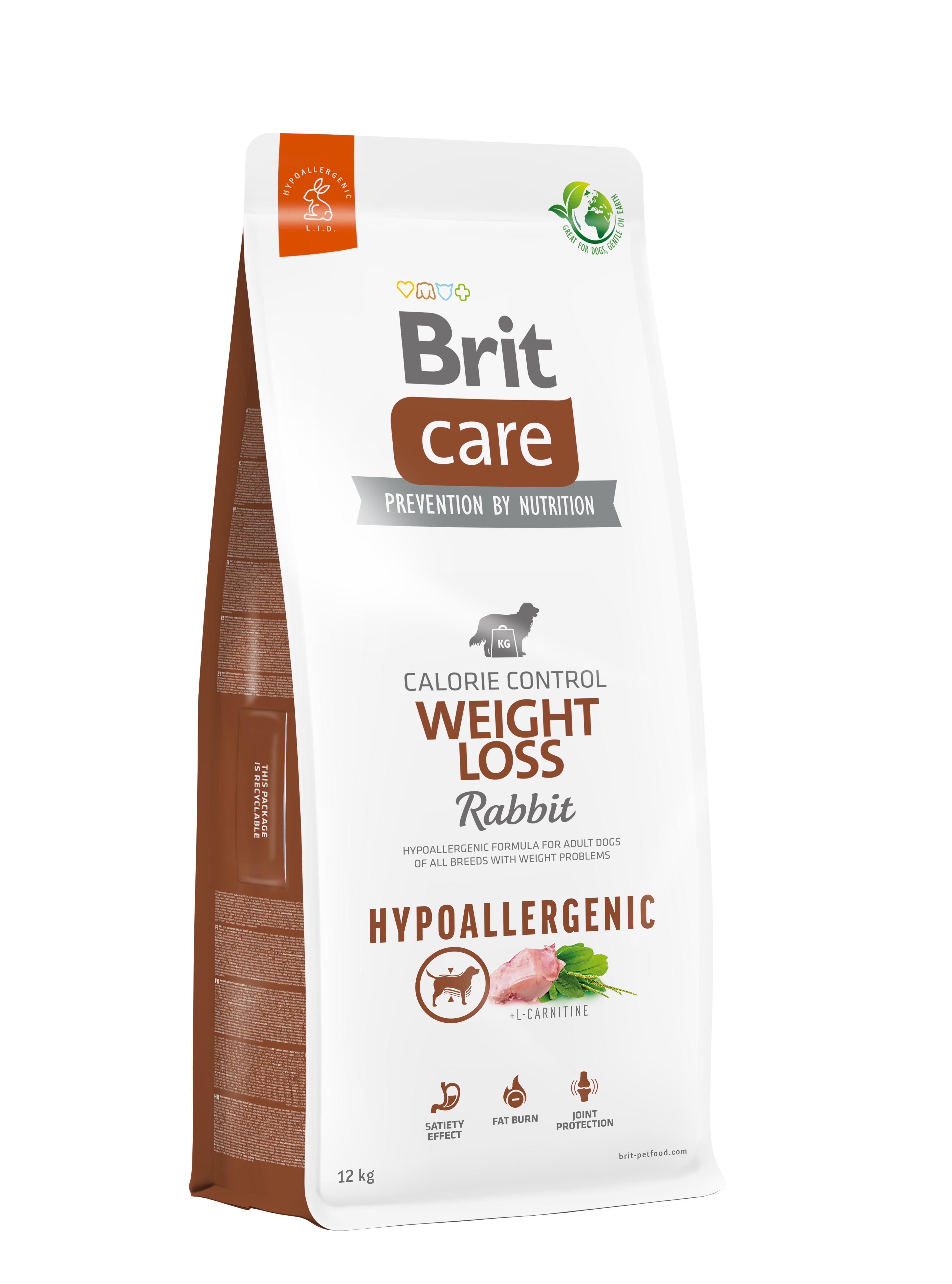 Корм для собак с лишним весом Brit Care Dog Hypoallergenic Weight Loss гипоаллергенный с кроликом 12 кг (172225)