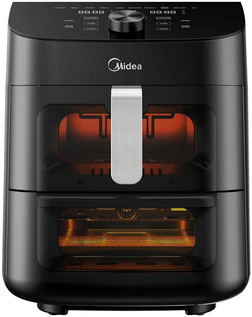 Аерофритюрниця подвійна Midea MAD1100DADK 2 зони приготування 10 програм управління з телефону