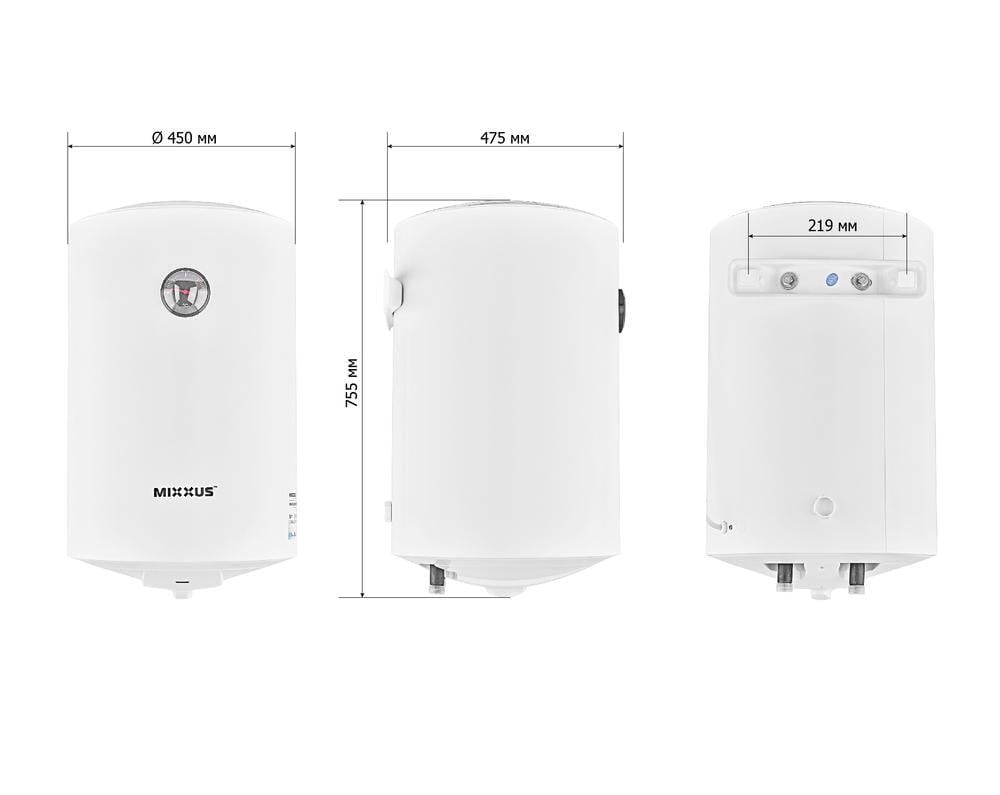 Бойлер цилиндрический MIXXUS EWH-07080 ROUND WET 80 л мокрый тен 1,5 kW (WH0602)
