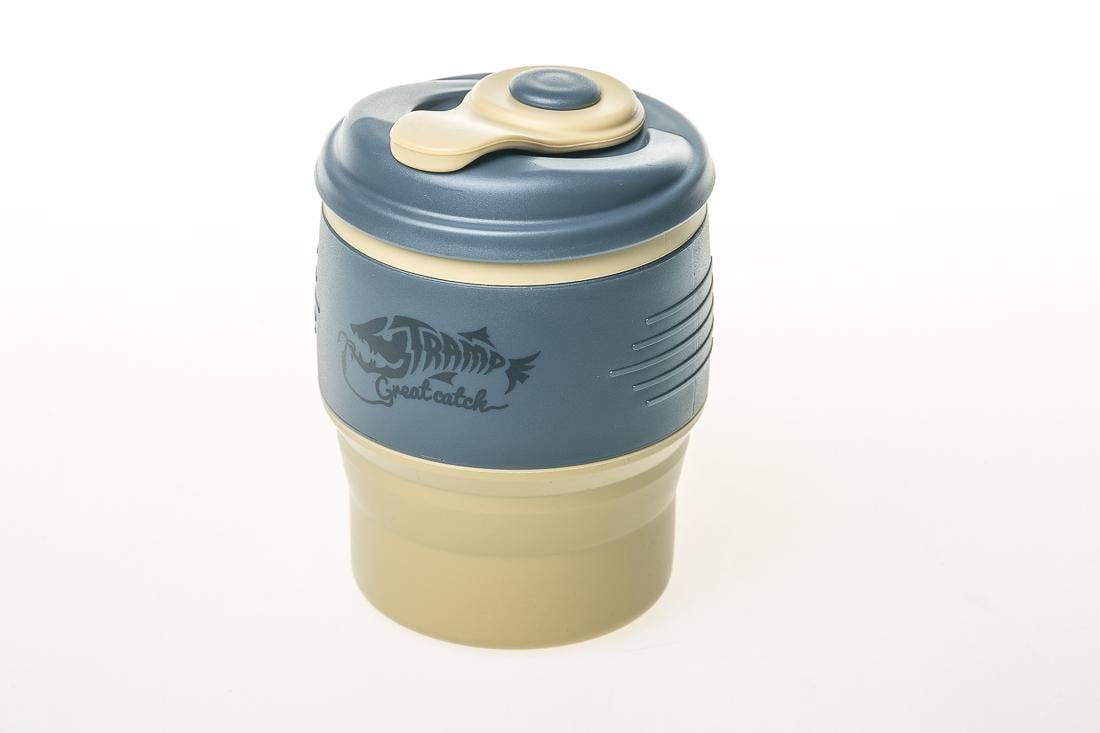 Кружка складная Tramp с крышкой 350 мл силиконовая Black (TRC-082-black)