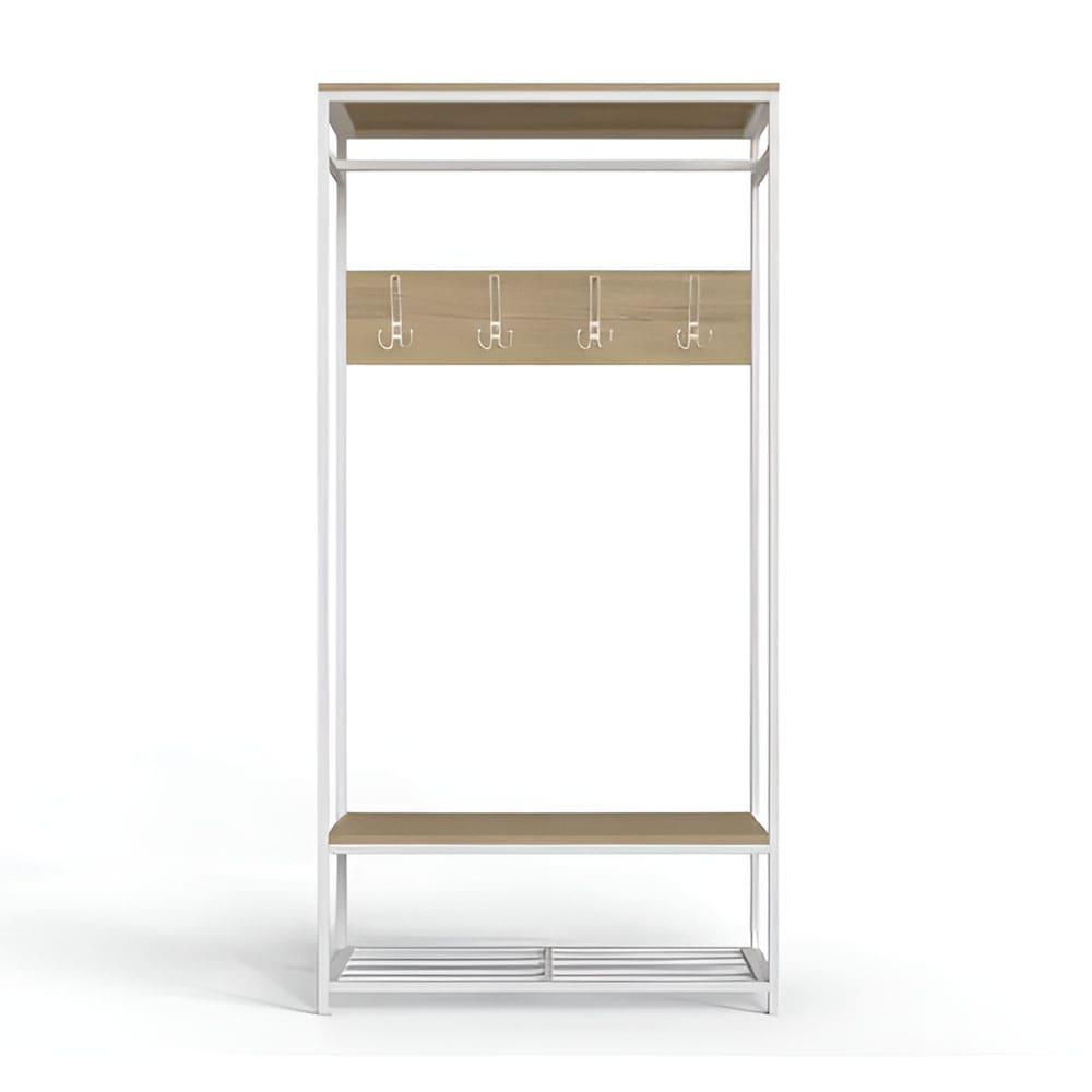 Вешалка модульная напольная Ferrum-decor Трелис 15 ДСП 16 мм 180x90x38 см Белый/Дуб Сонома (FRD-104370)