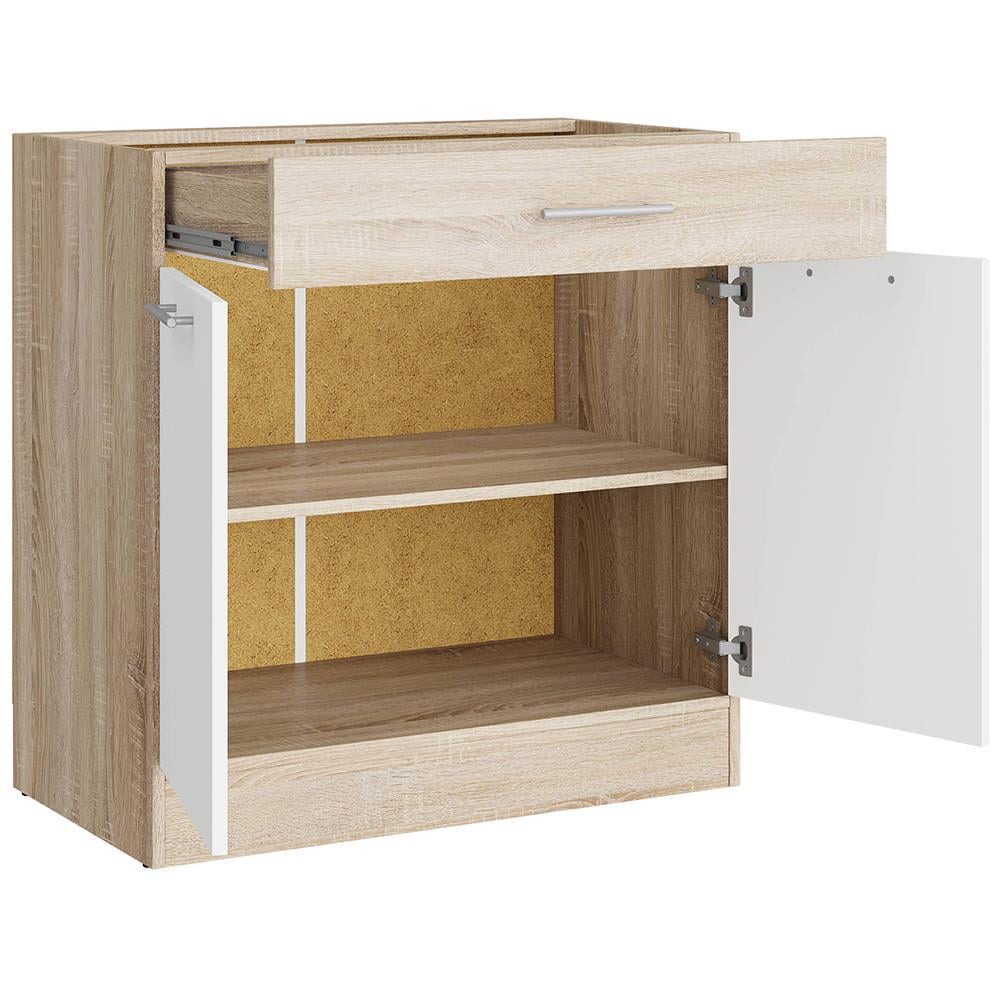 Модуль кухонний нижній з шухлядою Еверест Еко 800 без стільниці 80х46х82 см Дуб Сонома/Німфея Альба (DTM-071038) - фото 2