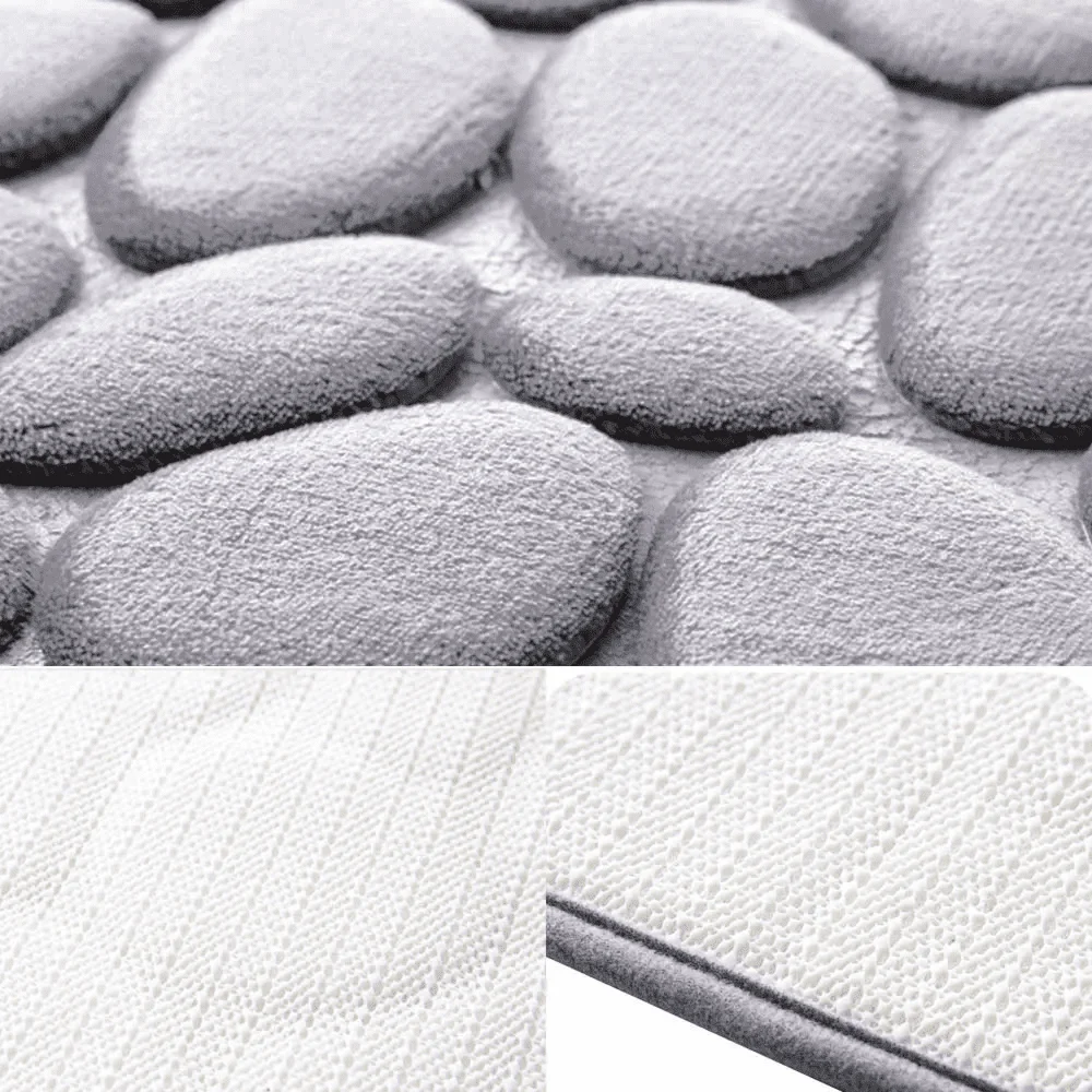 Коврик в ванную антискользящий с 3д эффектом камней Серый (5271) - фото 3 Коврик в ванную антискользящий с 3д эффектом камней Серый (5271) - фото 3