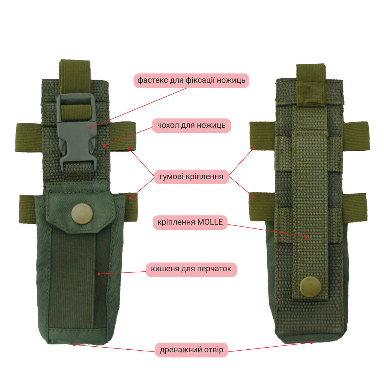 Чехол для медицинских ножниц Derby Evac-X Олива (2060205237) - фото 2 Чехол для медицинских ножниц Derby Evac-X Олива (2060205237) - фото 2
