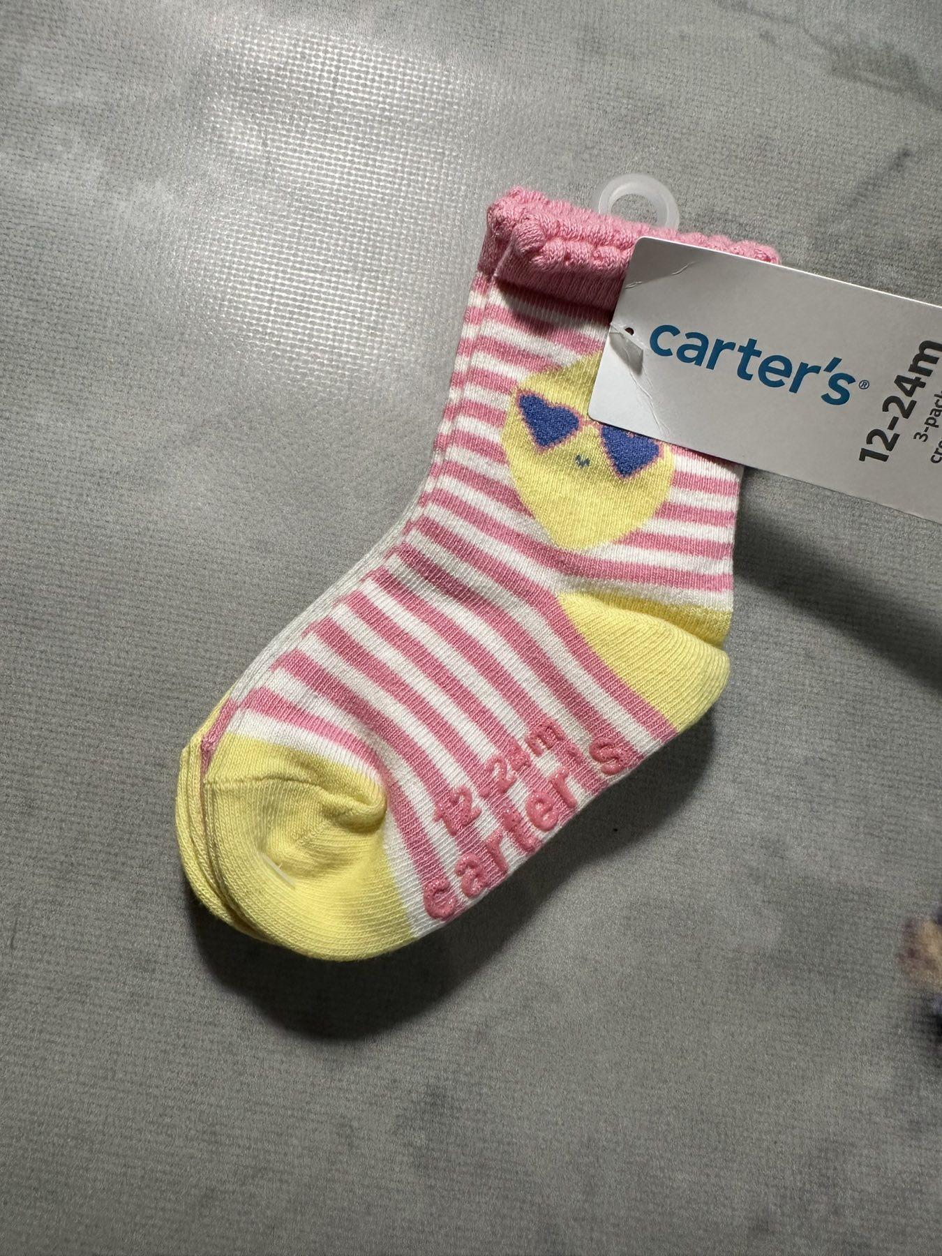 Набор носков Carter's 3 пары 12-24 месяцев Розовый (001300203)