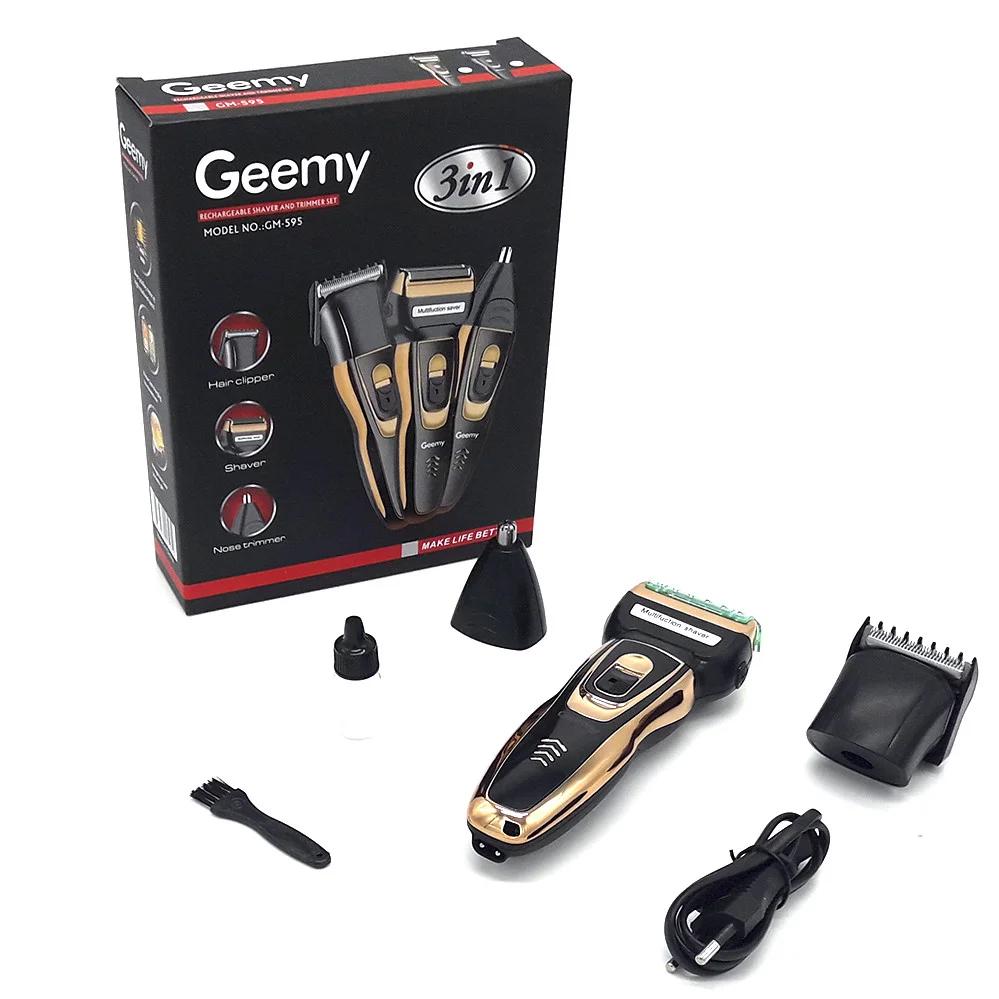 Машинка для стрижки волос Geemy GM-595 3в1 беспроводная/аккумуляторная Черный (120.152) - фото 5