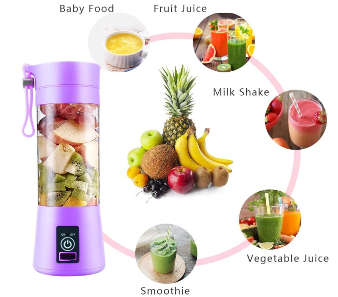 Блендер - шейкер для смузі портативний Juicer Cup USB Violet - фото 4