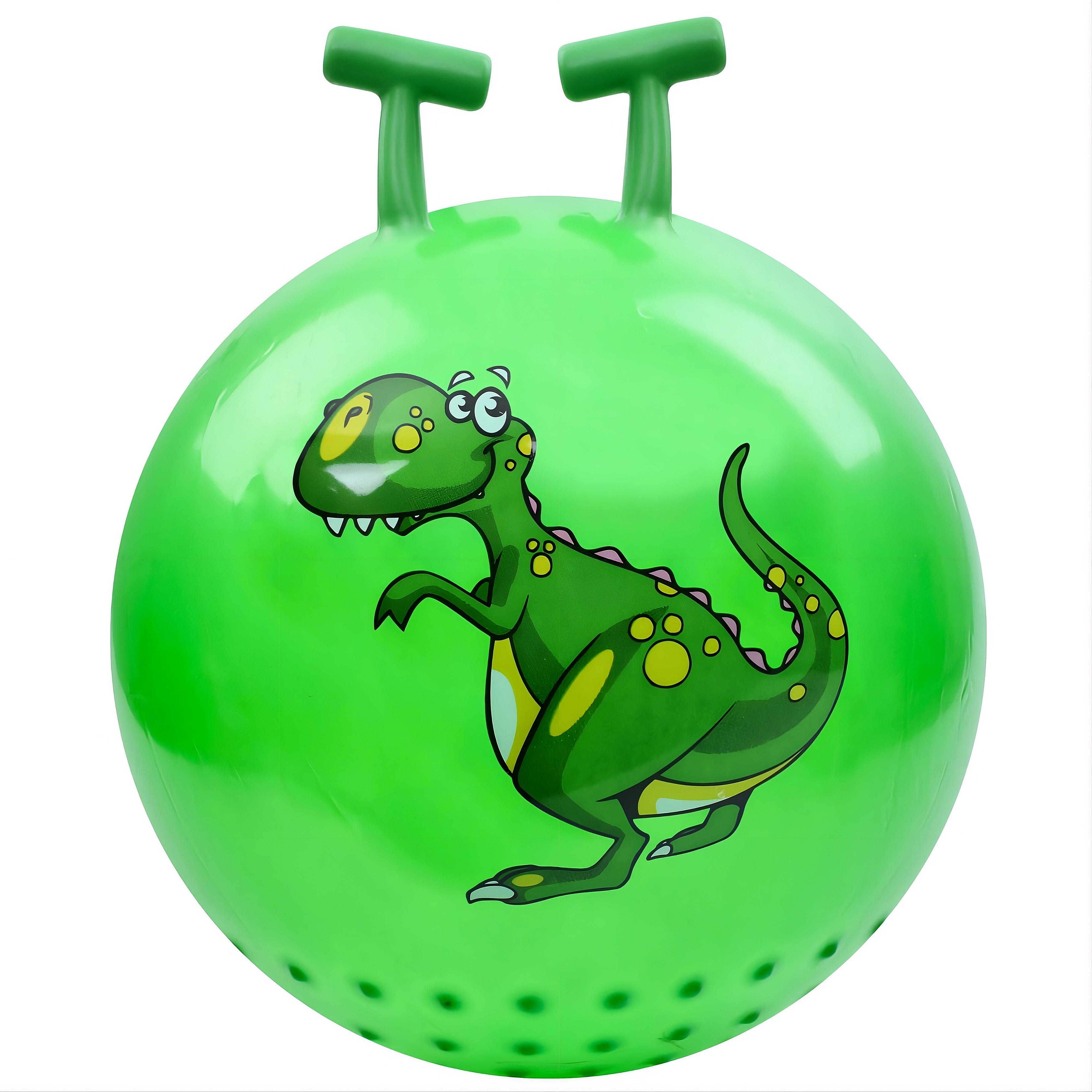 Фитнес-мяч детский MS 3723-5 с рожками 45 см 380-400 г с рисунком динозавра Зеленый (33677577)