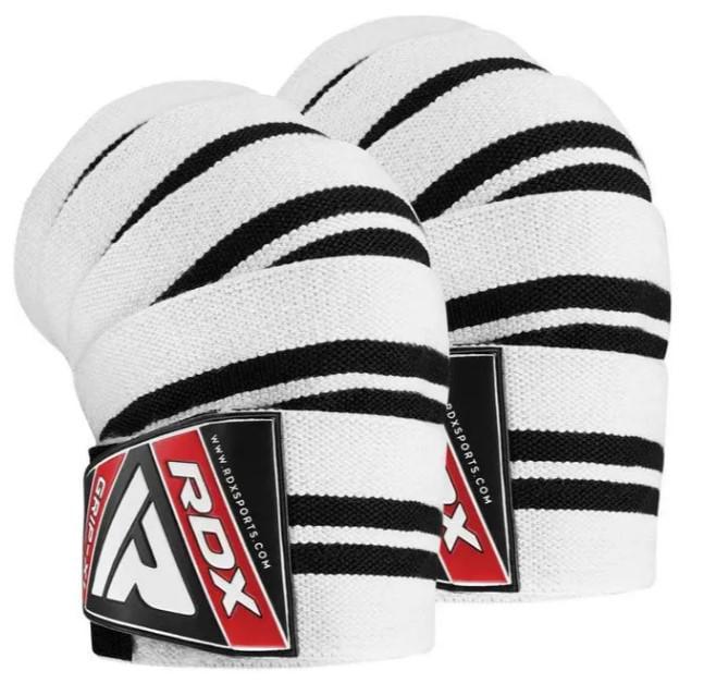 Бинты на колени RDX K1 GYM Knee Wraps White/Black Plus (WAH-K1W+)